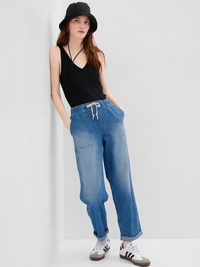 Gap Mid Rise Easy Pull-On Jeans Medium Indigo Size XL